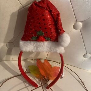 Kids' Sparkling Red Santa Hat Headband